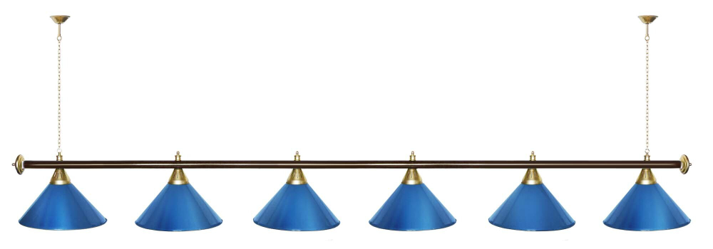 Лампа STARTBILLIARDS 6 пл. (плафоны золотые,штанга золотая,фурнитура золото)