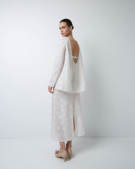 Юбка из смесового шелка Стелла Маккартни сердечки белый