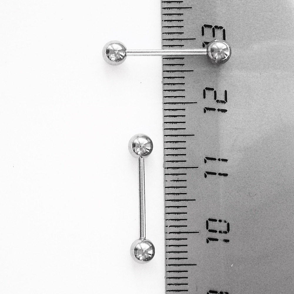 Штанга для пирсинга сосков длиной 12 мм, толщина 1.2 с шариком 3 мм из медицинской стали. 1 шт