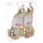 Елочные игрушки «Снеговички» 13 см (набор 2 шт), Золото