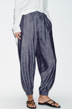 ZARA ДЖОГГЕРЫ С МАНЖЕТАМИ, ИНДИГО