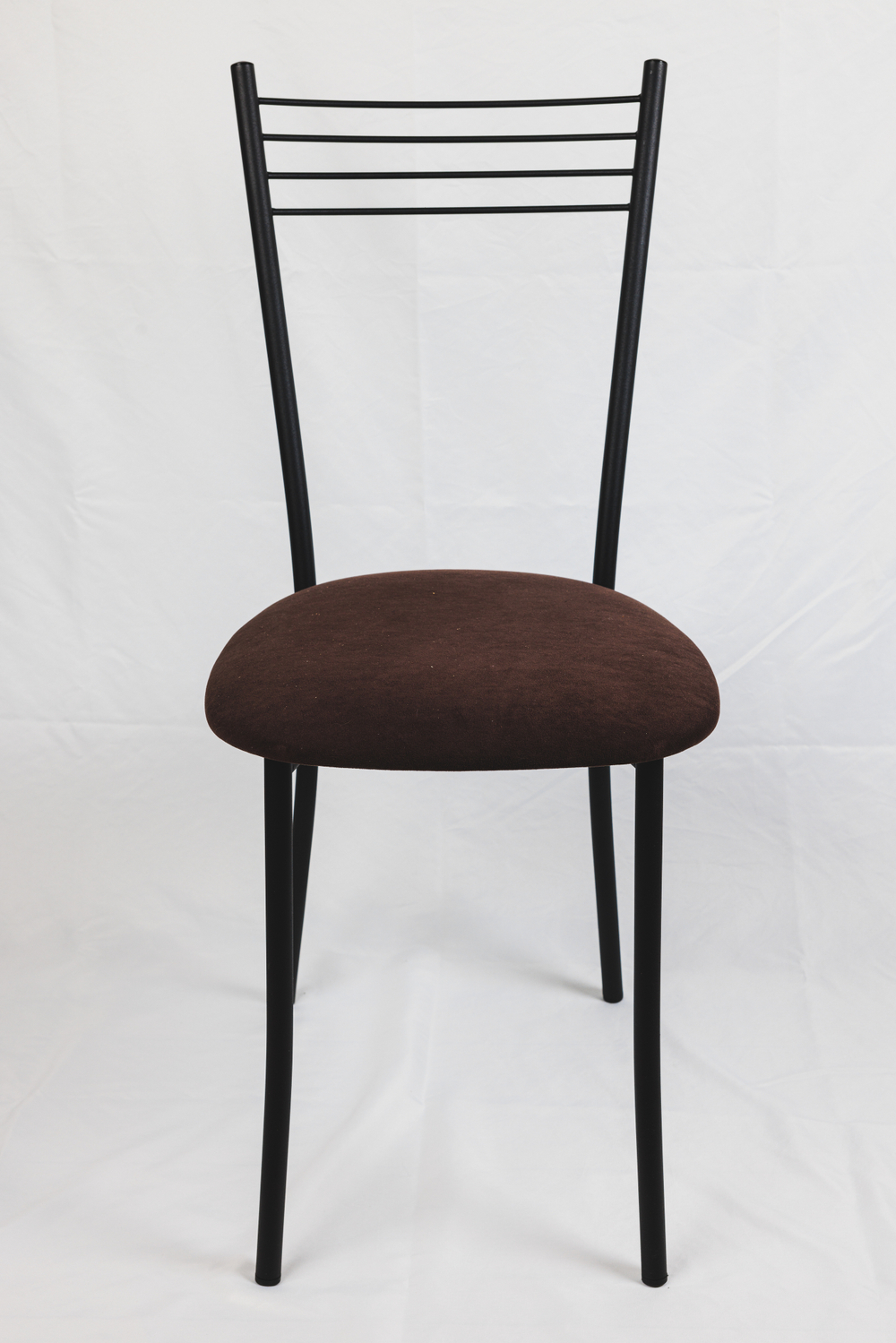 Стул Хлоя (ЭМАЛЬ ЧЕРНЫЙ, ткань Коричневый велюр)