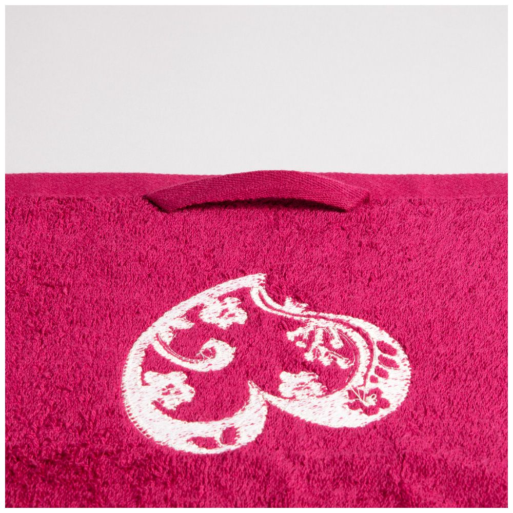 ПОЛОТЕНЦЕ "ОБОЖАЕМАЯ БАБУЛЯ" ,40Х70СМ МАХРА ,БОРДОВЫЙ,ВЫШИВКА,100% Х\Б 400ГР\М