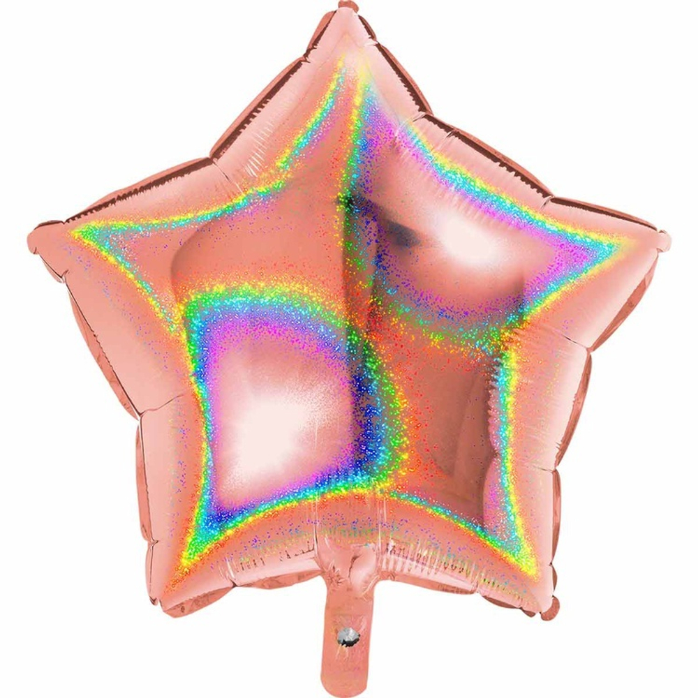Фольгированная фигура, звезда, 18"/46СМ 18" Rose Gold