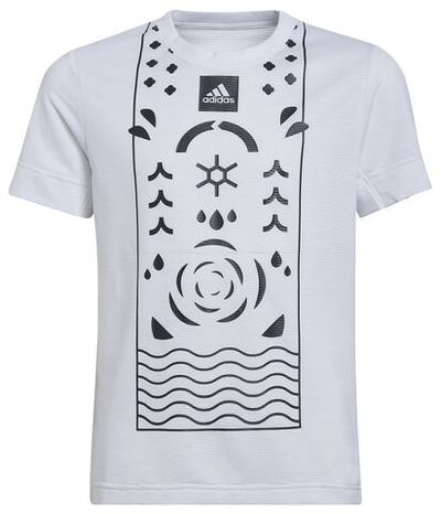 Футболка для мальчика теннисная Adidas Boys Club Tennis Tee - white/black