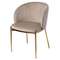 Стул Coral, серо-бежевый велюр с золотыми ножками