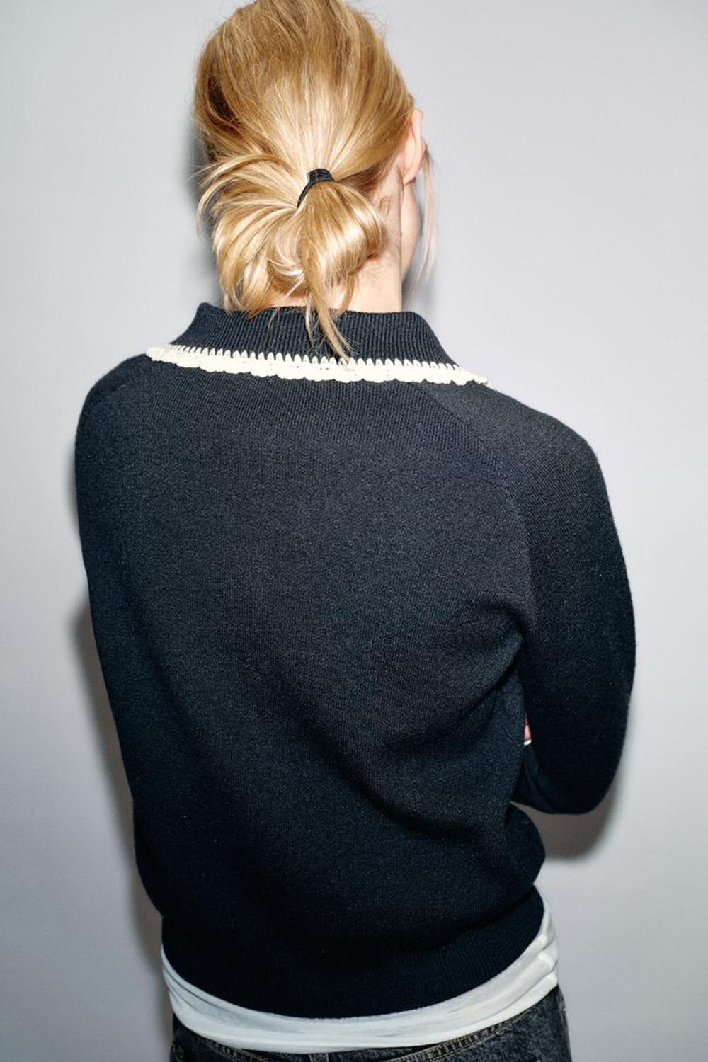 ZARА КАРДИГАН С КРУГЛЫМ ВОРОТНИКОМ, МОРСКОЙ СИНИЙ