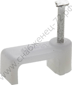 ЗУБР СД-П 12 мм, прямоугольная скоба-держатель с оцинкованным гвоздем, 40 шт, Профессионал (45112-12)