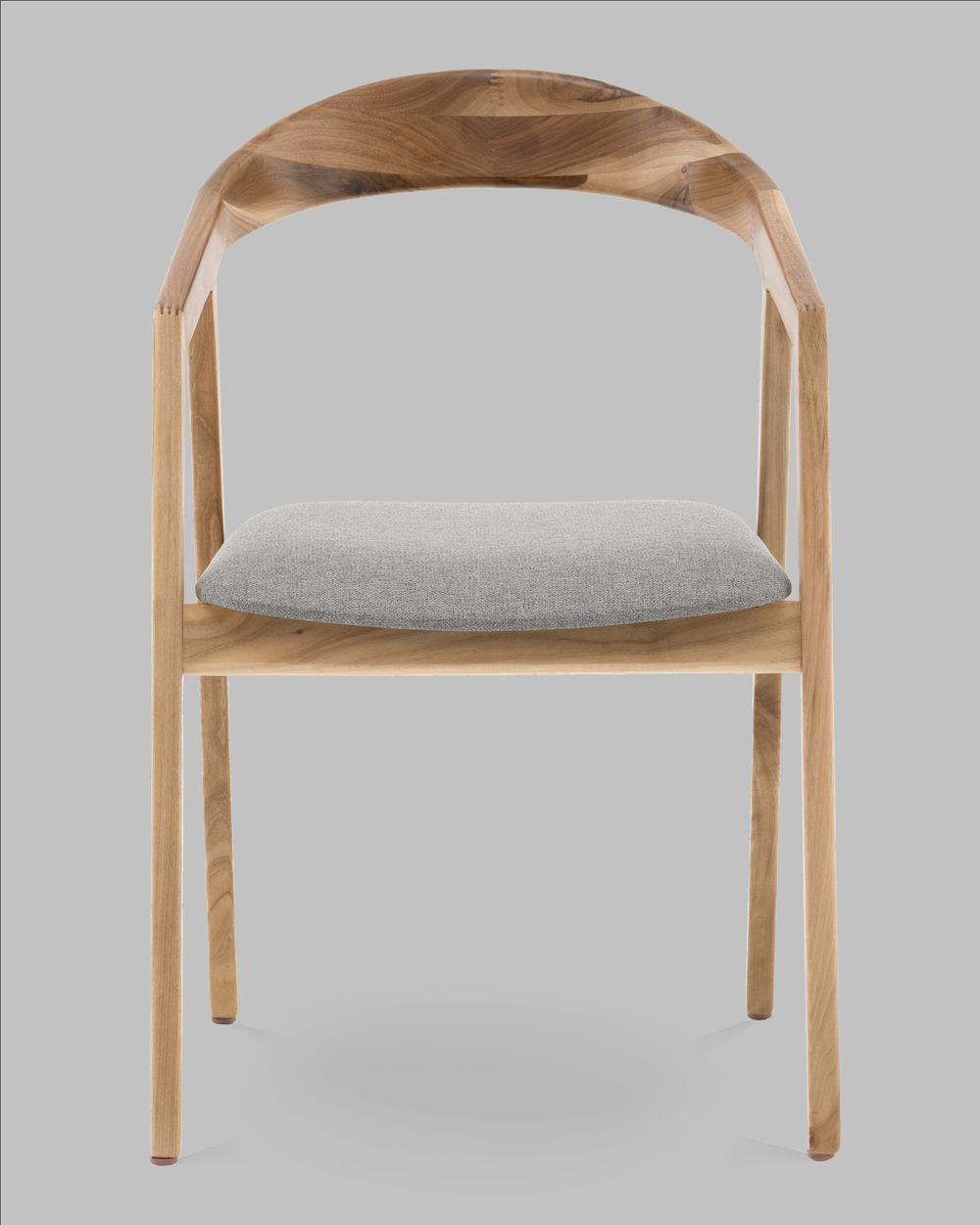 Стул Вудмилан каркас дерево цвет натуральный орех рогожка серый