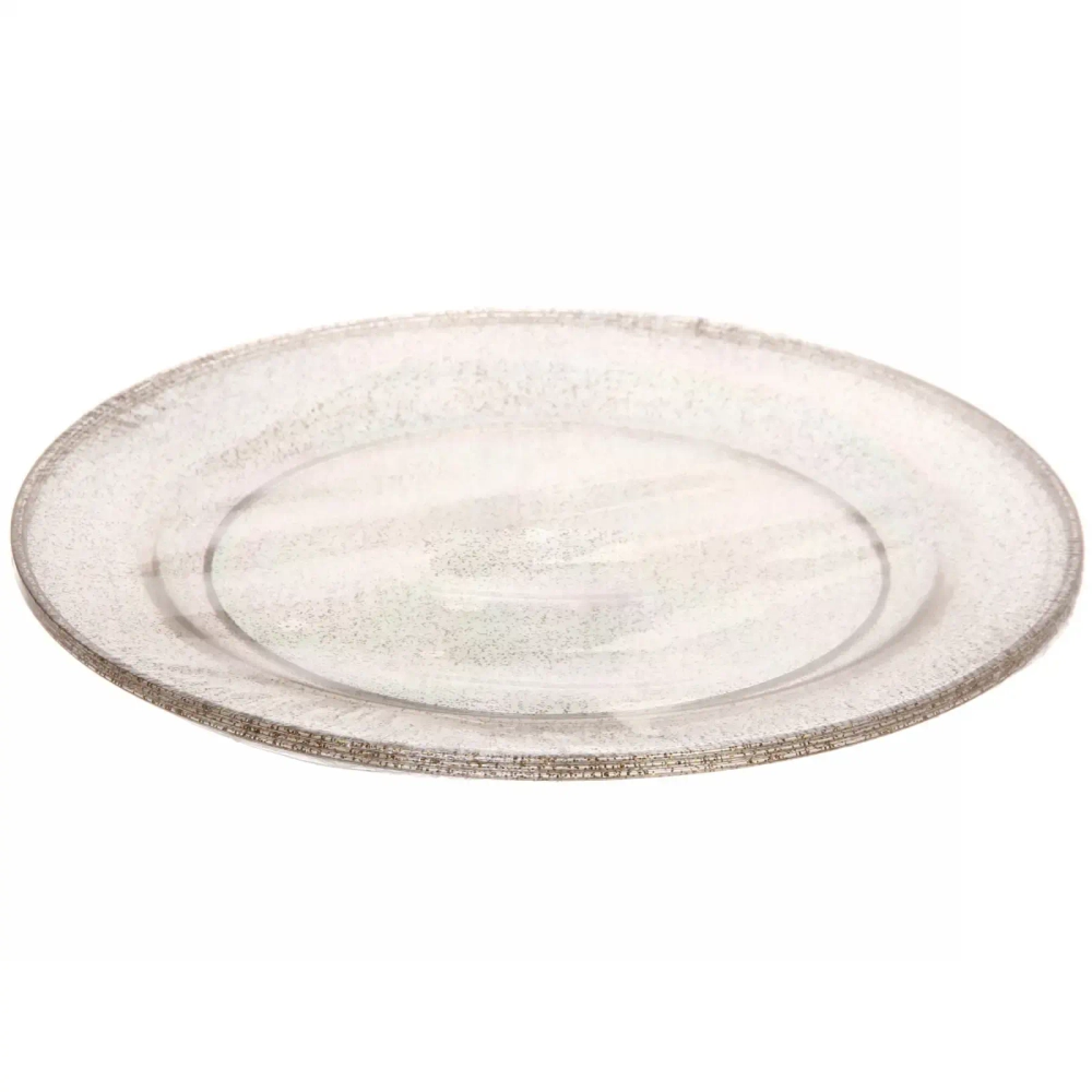 Тарелка одноразовая 23 см «Блестки золото» в наборе 3шт