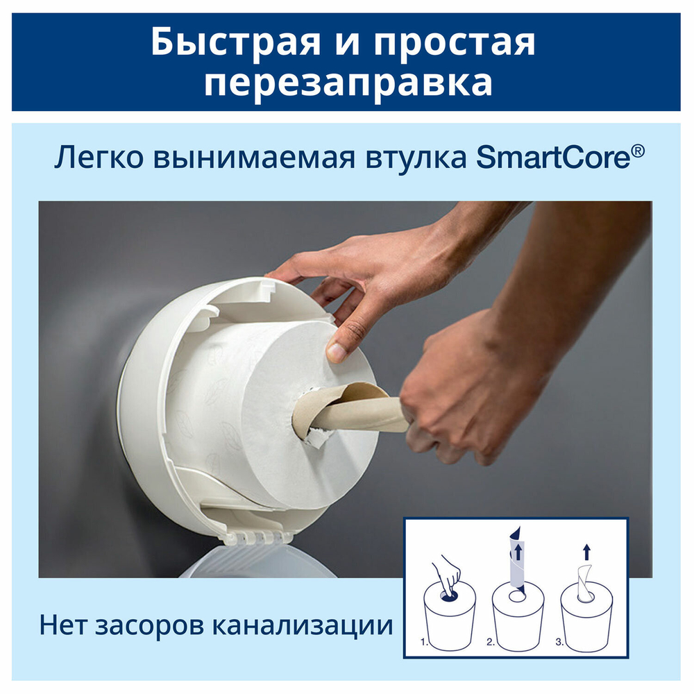 Бумага туалетная 207 м, TORK (Система T8) SmartOne, КОМПЛЕКТ 8 шт., Advanced, 2-слойная.