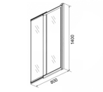 Шторка для ванны раздвижная Azario Merrit 80х140 цвет профиля серебро (AZ-NF6122 800)