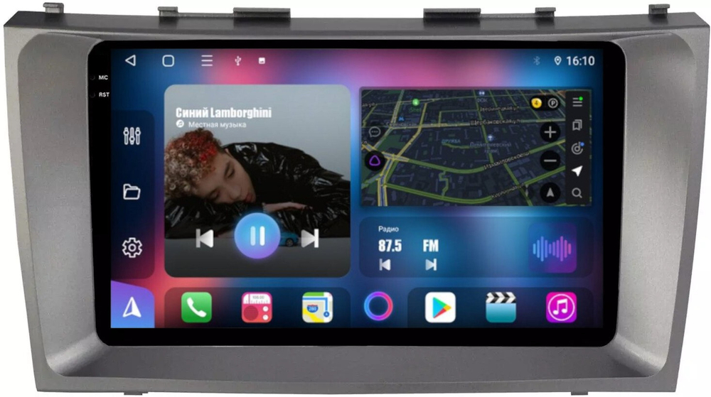 Магнитола для Toyota Camry 40 2006-2011 - FarCar BM1171M монитор 9.5" QLED на Android 14, TS10, 4+32Гб, CarPlay, 4G SIM-слот