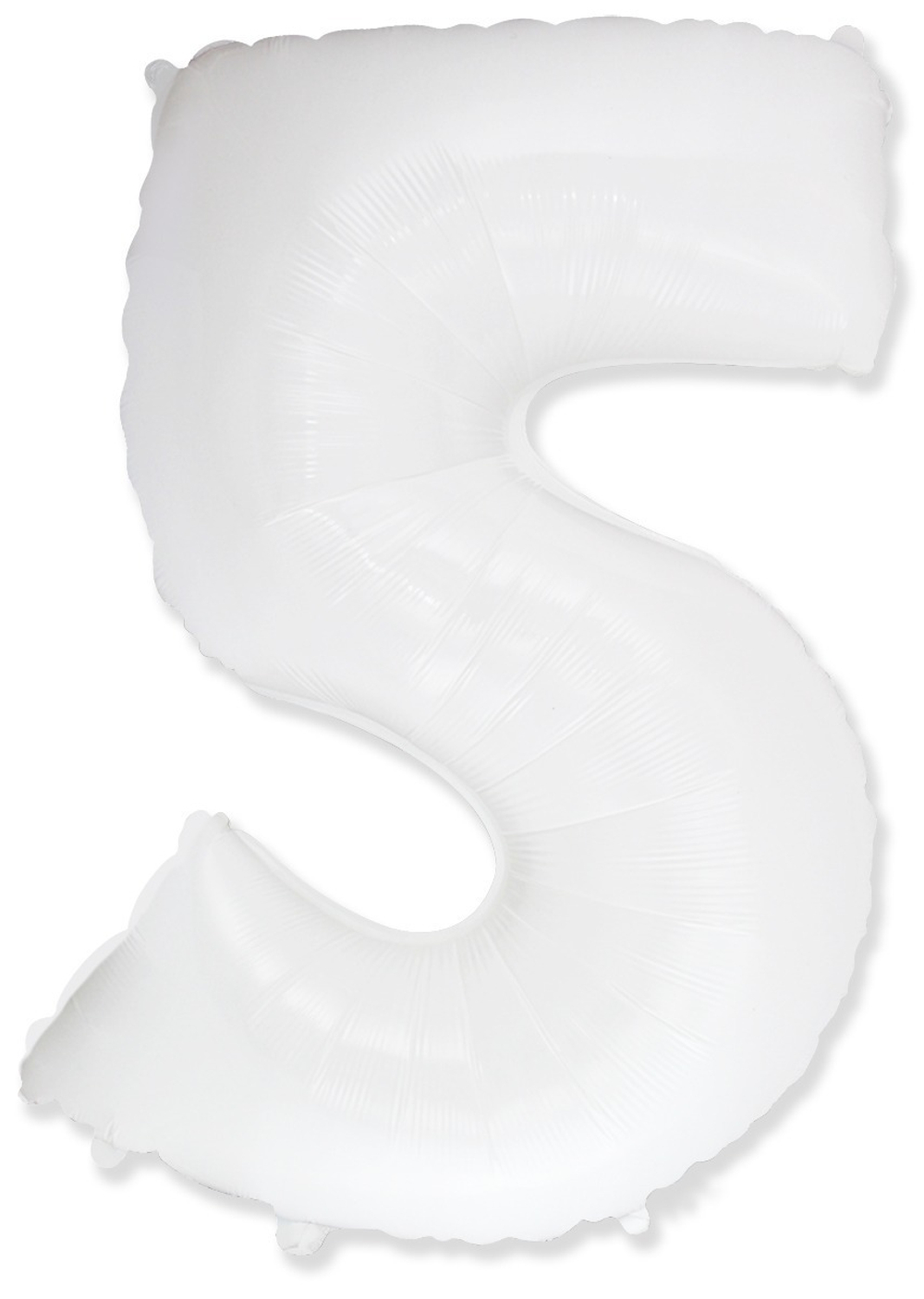 Шар (40''/102 см) Цифра, 5, Белый