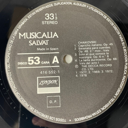 Винтажная виниловая пластинка LP П. И. Чайковский Сборник Musicalia 53. Chaikovski II (Испания 1987)