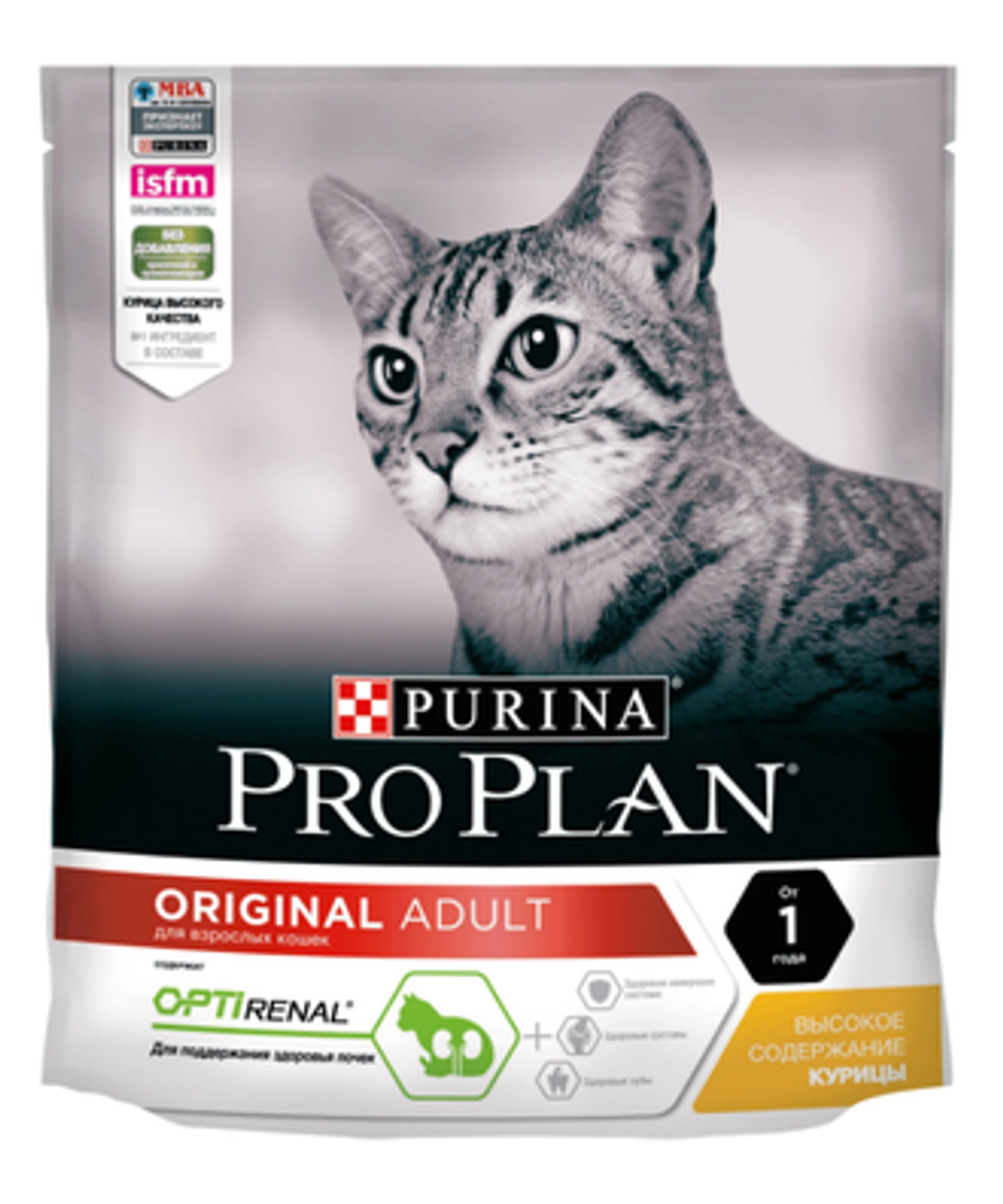 Purina Pro Plan Adult Original Сухой корм для взрослых кошек с курицей, 400 г