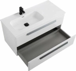 Тумба с раковиной Cezares ECO-CER-N 100 ECO-CER-N-1000-2C-SO-BL белая глянцевая левая/правая