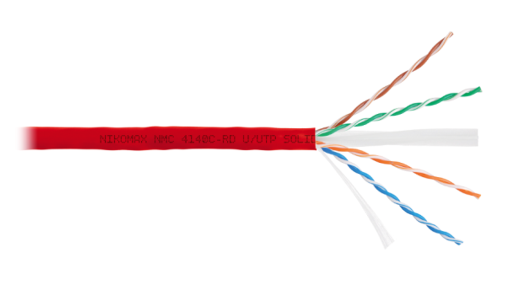 Кабель витая пара U/UTP 6 кат. 4 пары NikoMax NMC 4140C-RD