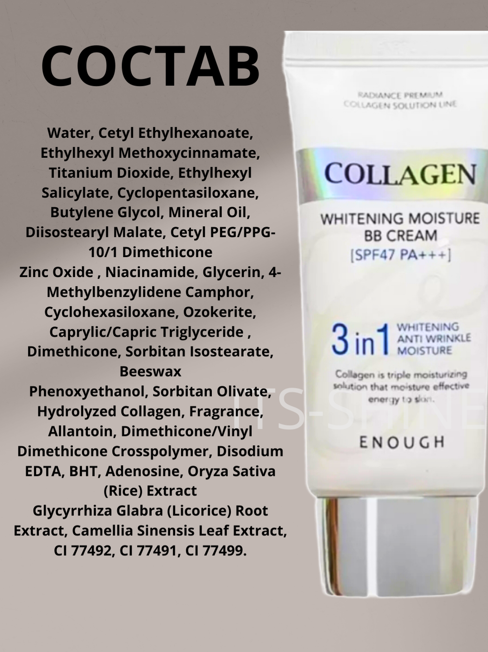Enough Collagen 3 in1 Whitening Moisture BB крем с морским коллагеном SPF47 PA+++ 50г