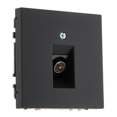 Розетка телевизионная LIREGUS MODERN ITVL-1-01.M/SWM чёрный матовый