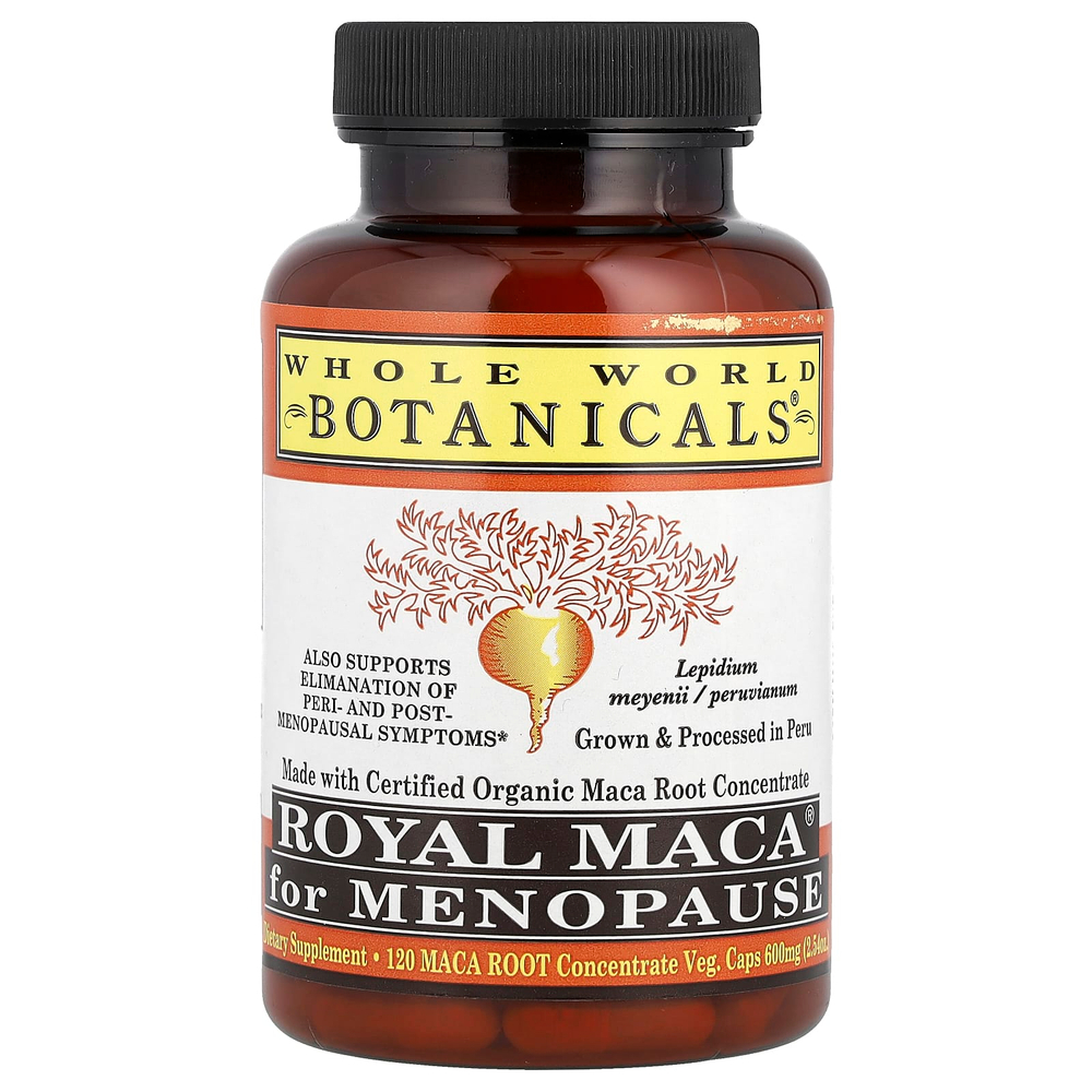 Whole World Botanicals, Royal Maca®, при менопаузе, 120 растительных ингредиентов Капсулы