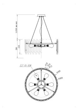 Подвесной светильник Maytoni Coliseo MOD136PL-06BS