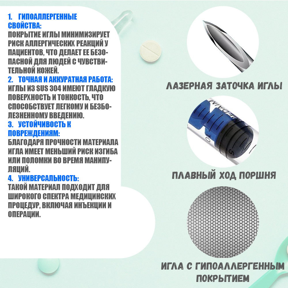 Шприц 1 мл. инсулиновый U-100 3-х компонентный с иглой 0,4х12 мм (27Gx1/2") luer slip 100 шт. MEDcare