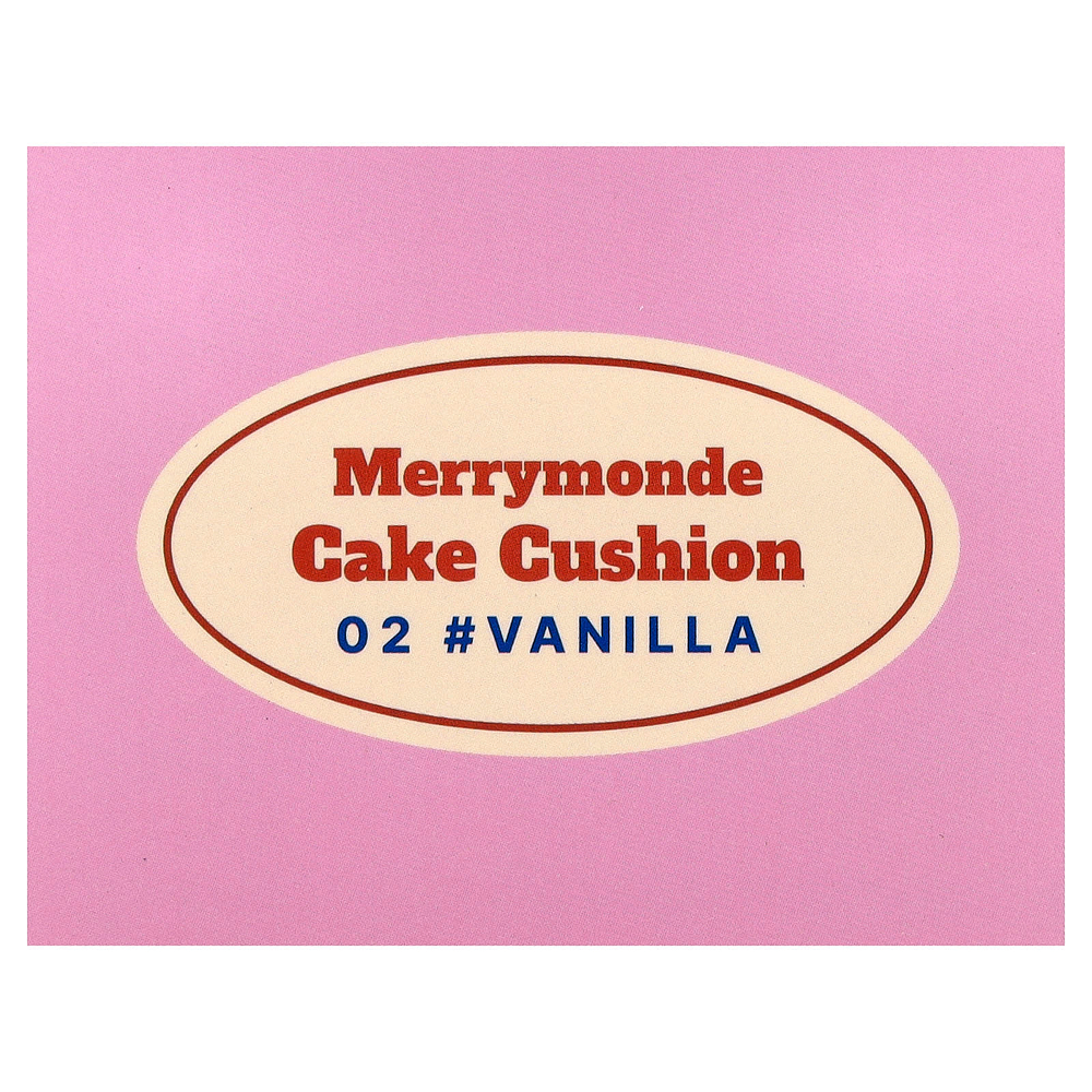 Merrymonde, Cake Cushion, SPF 40, PA ++, 02 ваниль, 2 шт. (11 г) каждый