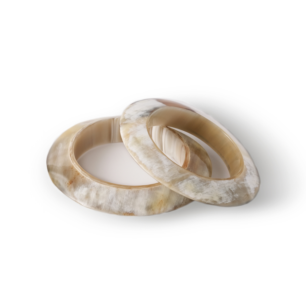creme horn bangle large