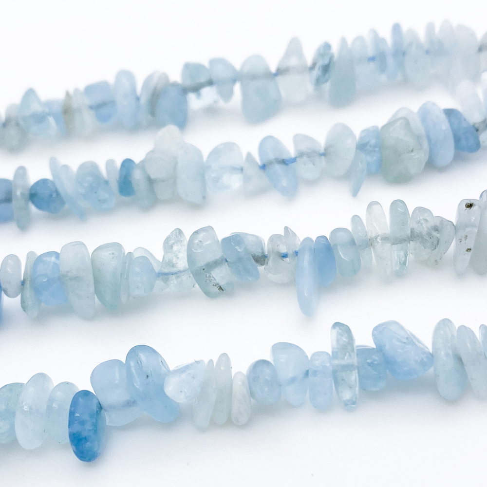 Аквамарин, крошка 4-8 мм, цена за нить 38 см