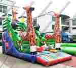 Надувной батут-горка "Веселые жирафы", 7*3,5*5 м