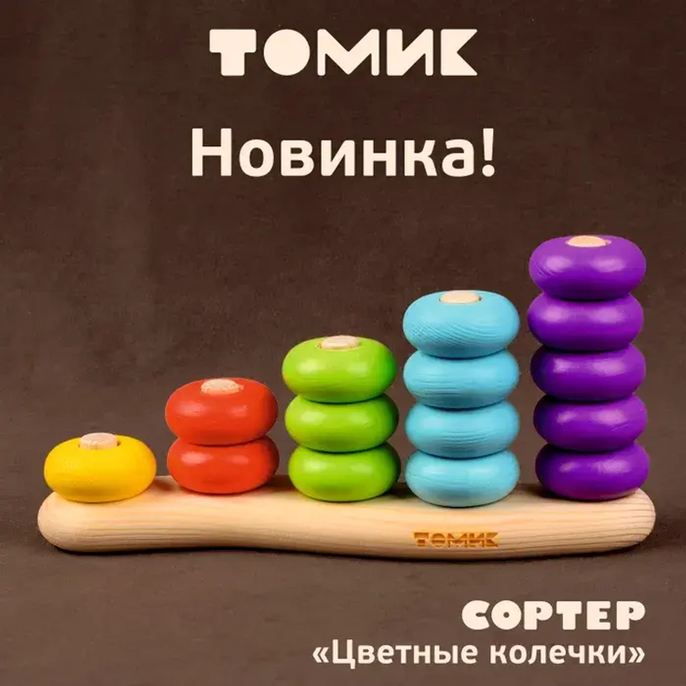 Сортер "Цветные колечки" 16 деталей