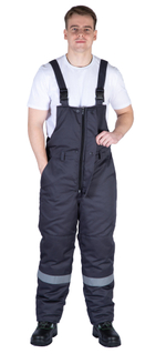 Костюм зимний "Байкит" с полукомбинезоном, т.серый/лимон