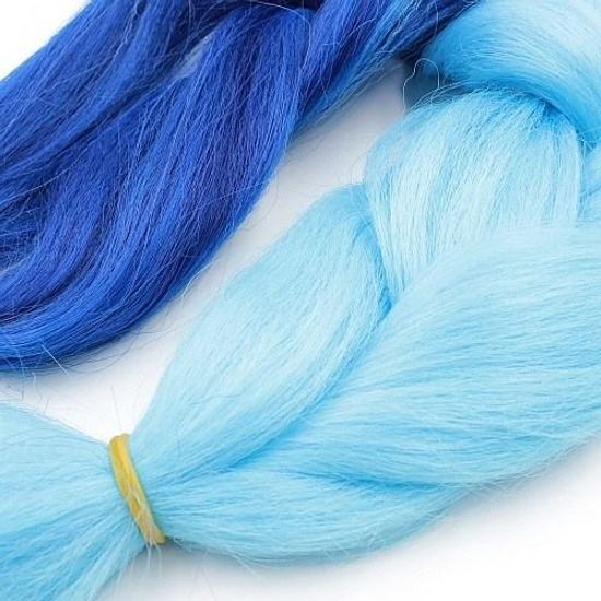 Канекалон 2-цветный 100гр 130см B45 сине голубой