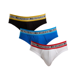 Мужские трусы брифы мультиколор набор 3 в 1 Bikkembergs FASHION TAPE BKK1USP08TR