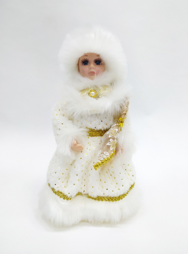 Снегурочка в белой с золотом шубе и шапке 30см Triumph Nord
