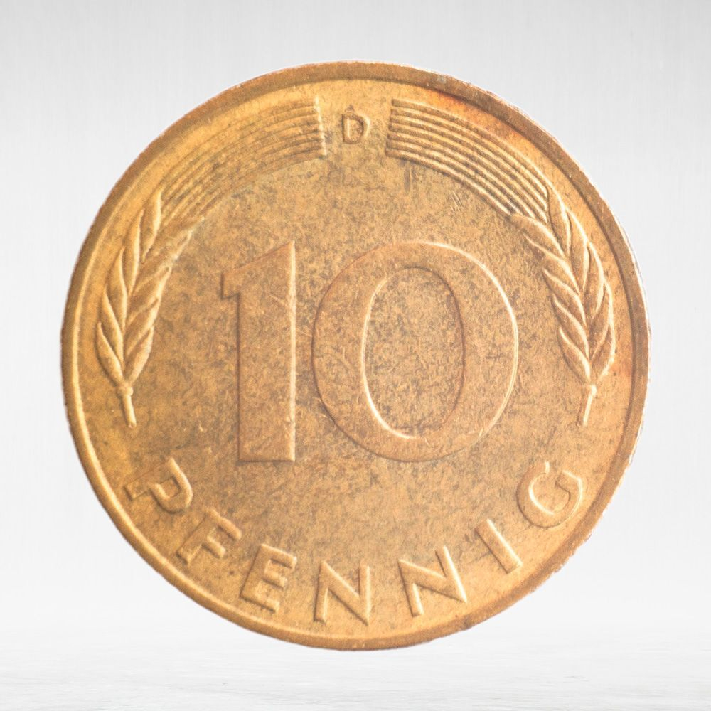 Germany, 10 Pfennigs, 1976, (Munich Mint - "D"), VF