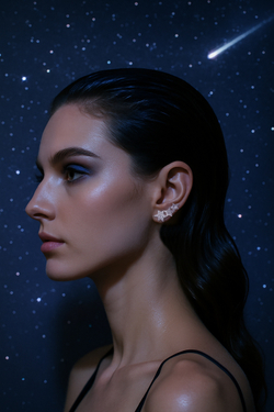 Серебряные серьги - пусеты "Млечный путь"