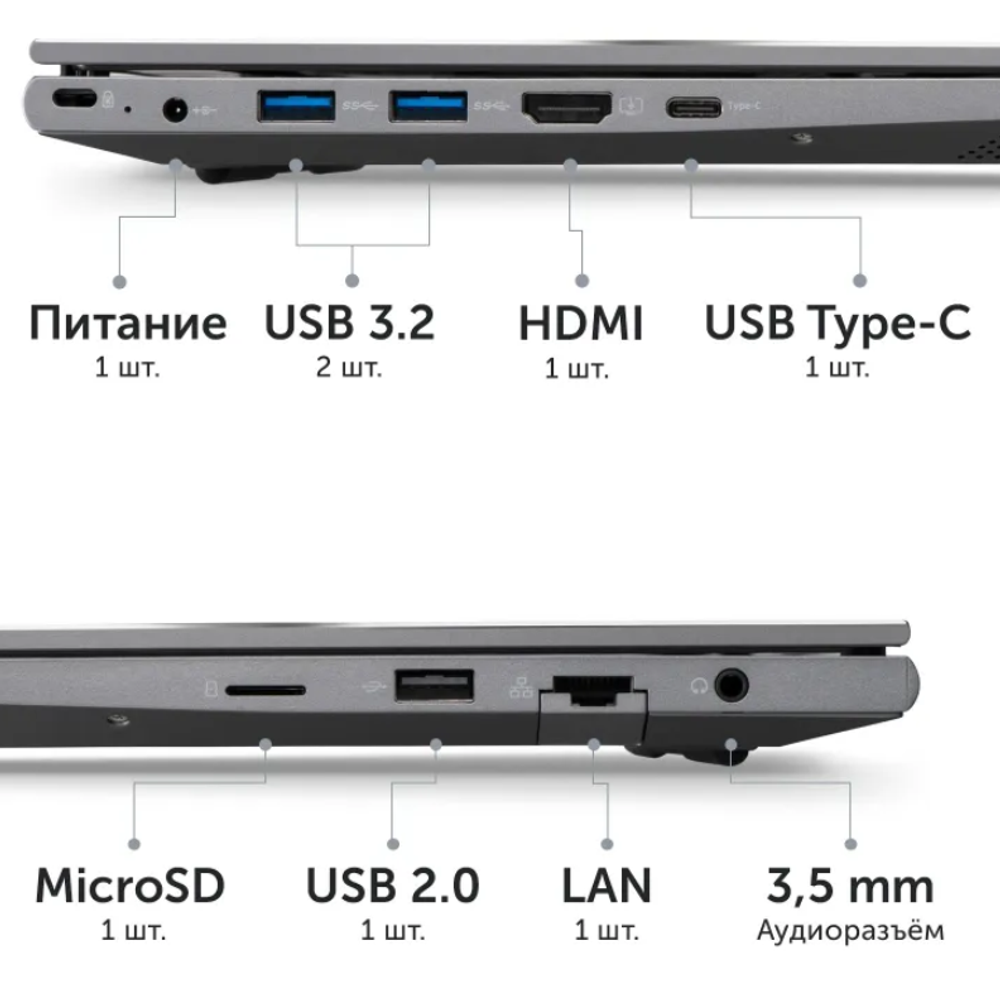 15.6` Ноутбук Azerty RBA-4500 (1920x1080, AMD Ryzen 7 6800H, RAM 16ГБ, SSD 512ГБ, AMD Radeon 680M, Win 11)