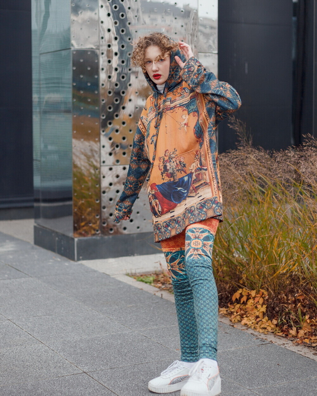 Комплект (худи и гетры) "Гротески", по мотивам фламандской шпалеры 17 века из серии «Гротеск»