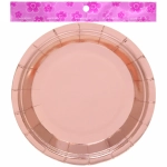 Тарелка бумажная 18 см в наборе 10 шт «Диско», Розовое золото