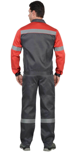 Костюм "ЛЕГИОНЕР": лето куртка, брюки т.серый с красным и СОП 50 мм.