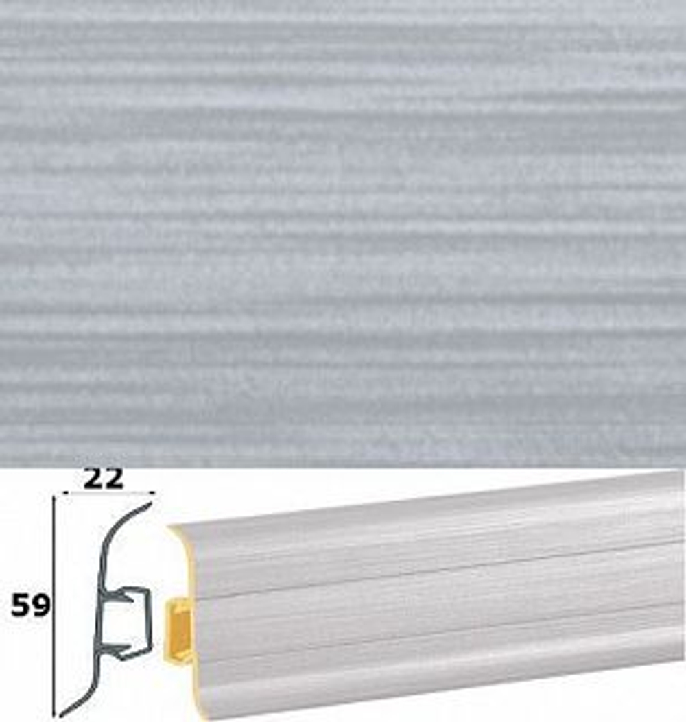 ПЛИНТУС "Cezar" 401 Алюмин. текст. 59*22мм 2,5м с к/к.