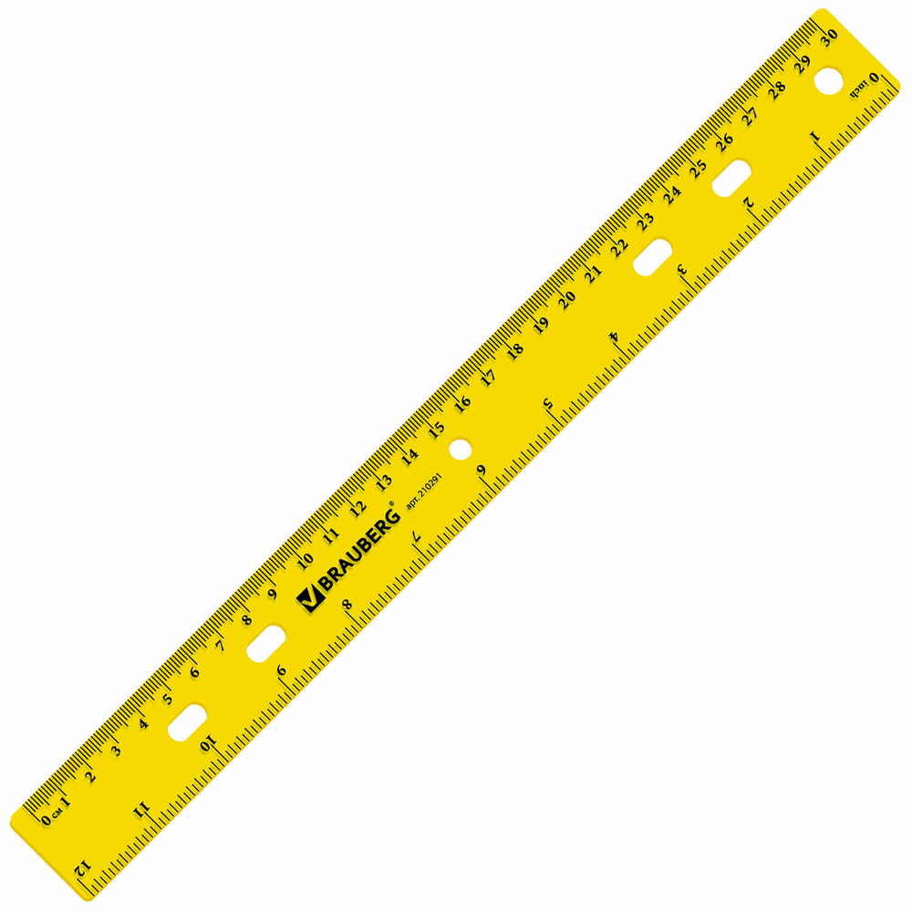 Линейка пластиковая 30 см BRAUBERG "Crystal" тонированная ассорти (24 штуки в упаковке)