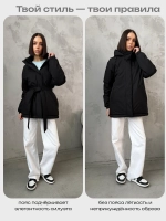 Куртка весенняя удлиненная с капюшоном