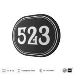 Номерок на дверь квартиры 523, для кабинета, офиса, шильдик 9 х 7 см, черный, Айдентика Технолоджи