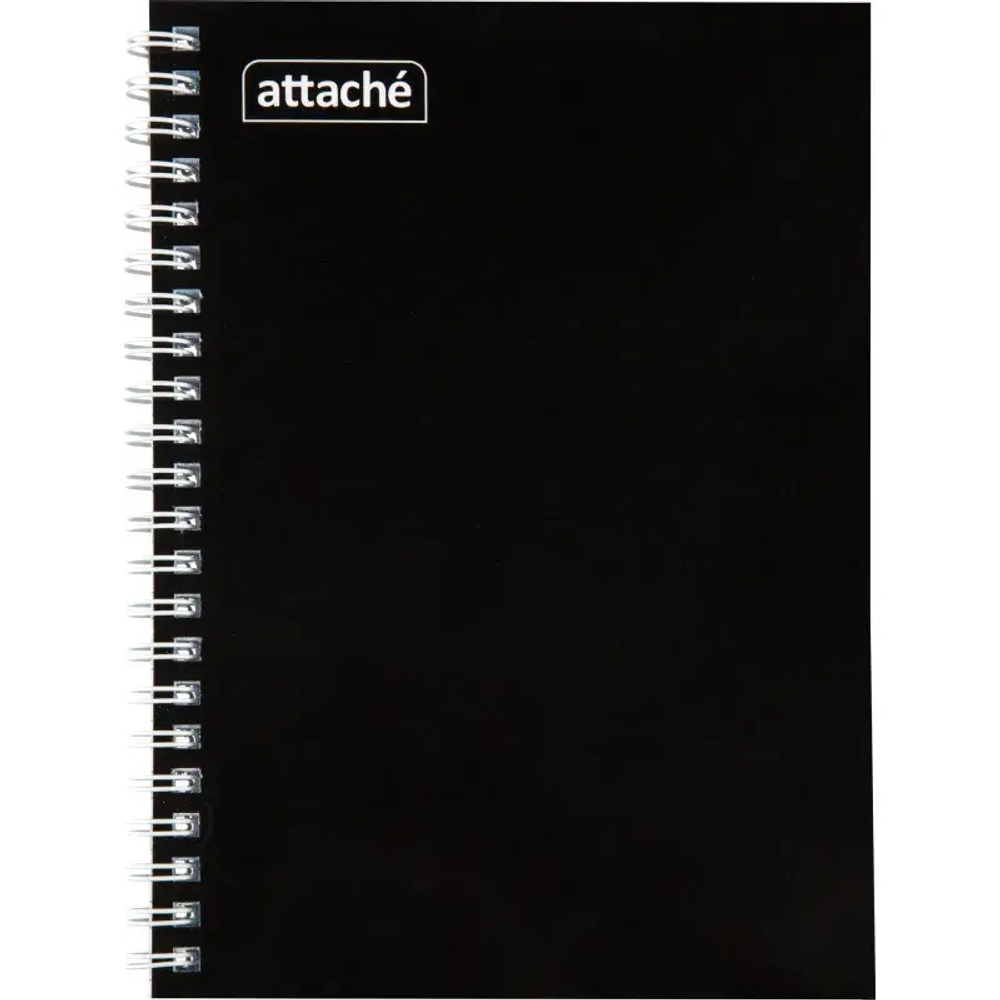Бизнес-тетрадь А5 80л  ATTACHE, спираль, черный, блок 60г, обложка 215г