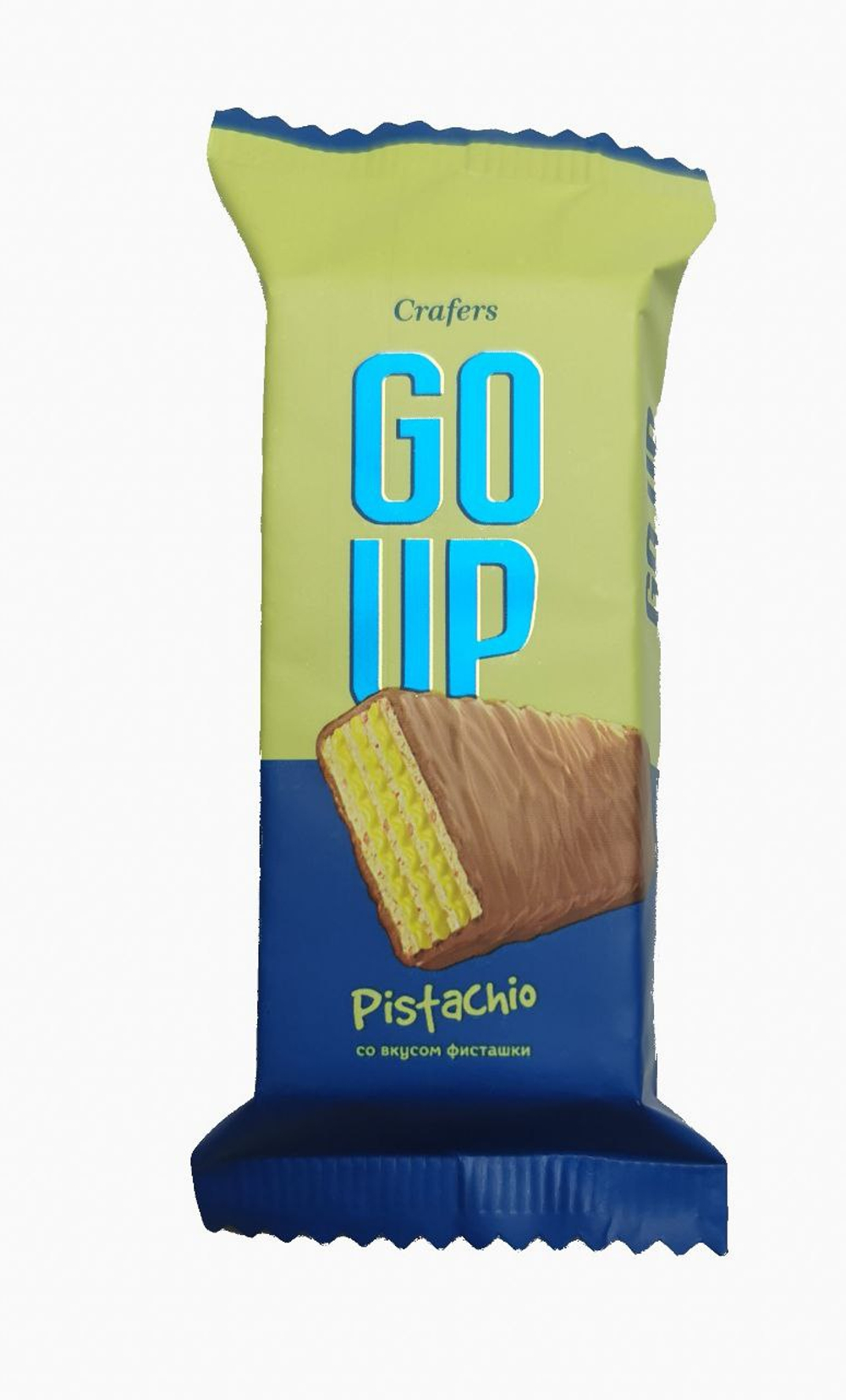 Вафельный батончик Go Up со вкусом фисташки 30 гр шоубокс 24 шт
