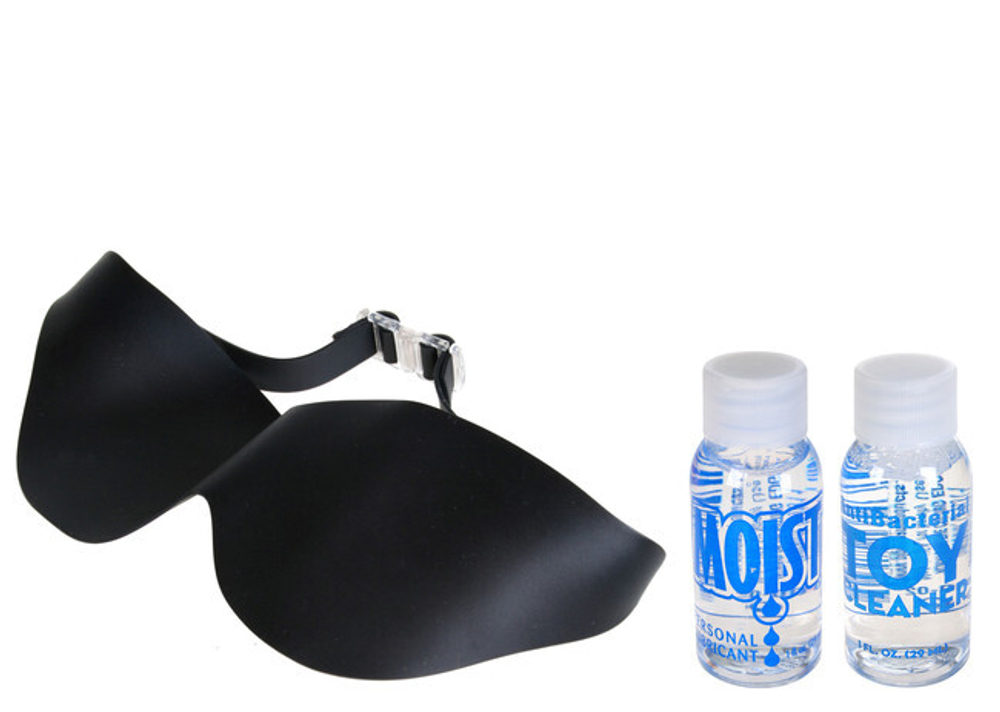 Силиконовый набор Fetish Silicone Cuffs (Цвет: черный с серебряным)