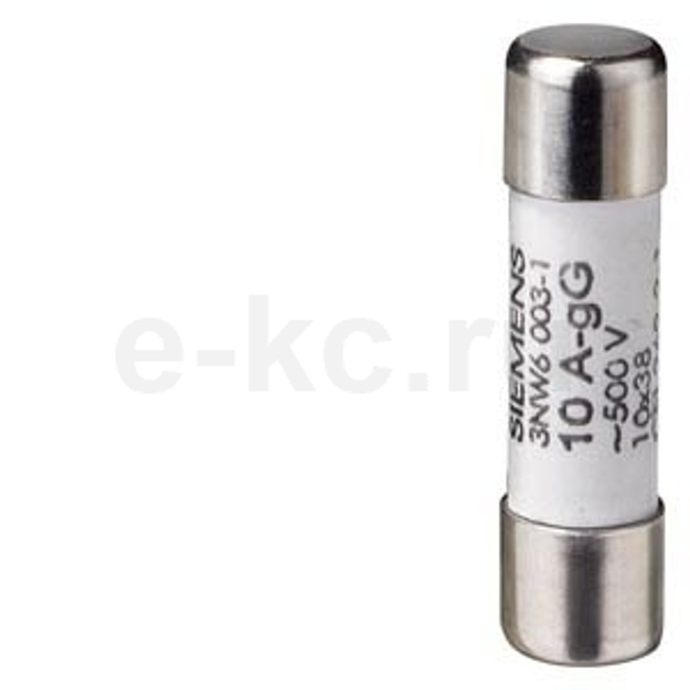 ПЛАВКАЯ ВСТАВКА 3NW6005-1 ЦИЛИНДРИЧЕСКАЯ GG БЕЗ ИНДИКАТОРА 10Х38 ММ, 500В, 16А
